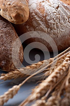 Freshly baked white flour bread.