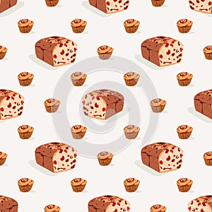 Freshly bakery products seamless pattern