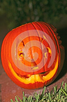 Freshly Carved Pumpkin Jack-o-lantern