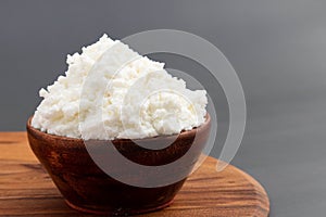 Freshly Churned White Butter Also Known As Safed Makhan Malai Or Homemade Makkhan In India Is Used To Prepare Desi Ghee In Wooden