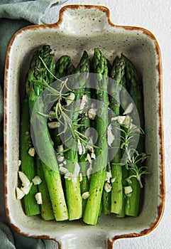 Freshly cooked asparagus appetizer