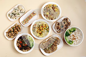 Freshly cooked assorted Chinese dishes