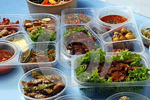 Freshly cooked assorted Korean dishes