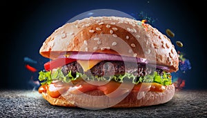 A freshly cooked burger - Generated by Ai.