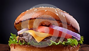 A freshly cooked burger - Generated by Ai.