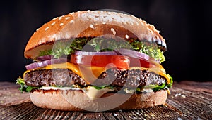 A freshly cooked burger - Generated by Ai.