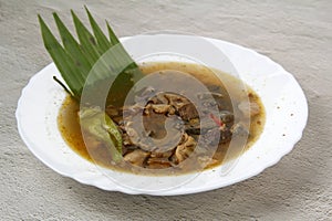 Freshly cooked Filipino food called Papaitan