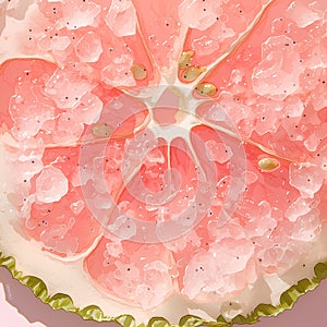 Freshly Cut Grapefruit Slices, Close-up