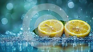 Freshly cut lemons in water
