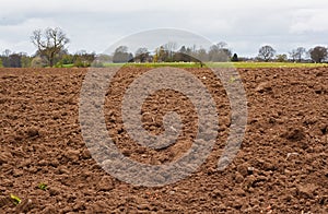 Freshly dug agricultural field