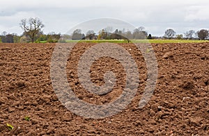 Freshly dug agricultural field