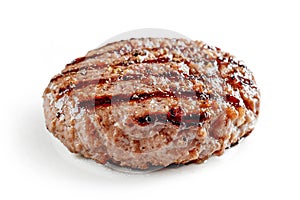 Freshly grilled burger meat photo