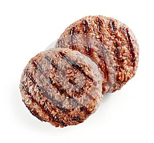 Freshly grilled burger meat