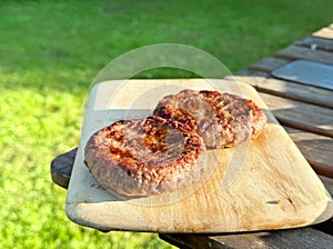 freshly grilled burgers