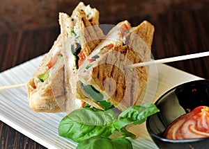 Healthy veggie panini sandwiches photo