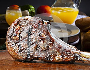 Freshly grilled Tomahawk