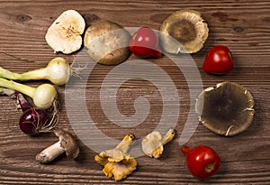 Freshly harvested mushrooms