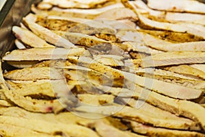 Freshly made chicken barbecue slice on a plate