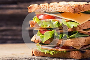 Freshly made clubsandwiches photo