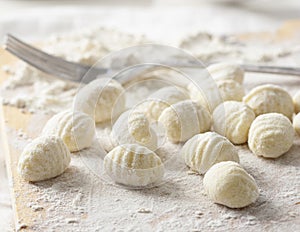 Freshly made flour and potato gnocchi