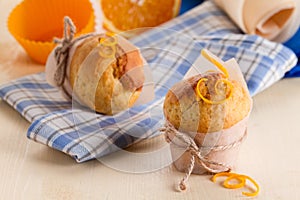 Freshly made orange muffins