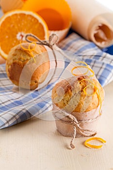 Freshly made orange muffins