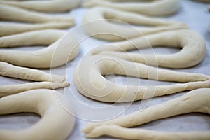 Freshly Made Pretzel or Brezel Dough on Wax