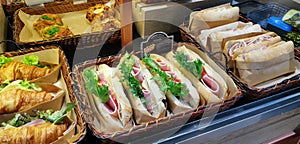 Freshly made sandwiches