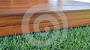 Freshly oiled Australian spotted Gum timber