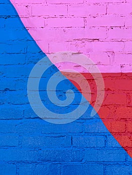 Freshly Painted Multi- Colored Brick Wall