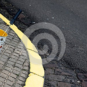 Freshly painted street corner