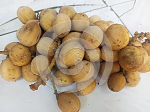 freshly picked langsat fruit