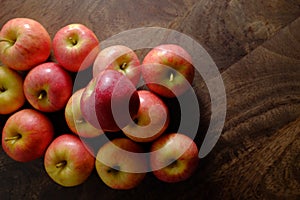 Freshly picked organic gala apples photo