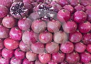 freshly picked pomegranate ;ready-for-sale fruit