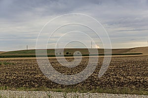 Freshly ploughed agricultural fields