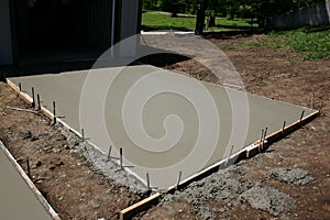 Freshly Poured Concrete Pad