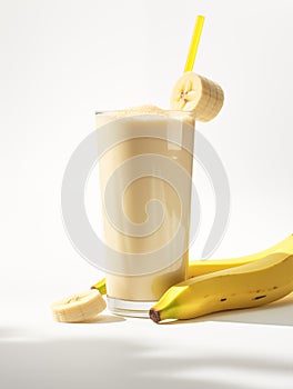 Freshly prepared Banana Shake in a glass