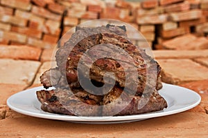 Freshly prepared beef steak on a plate