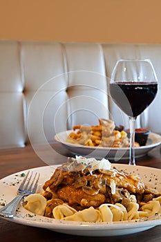 Freshly Prepared Chicken Marsala dinner photo