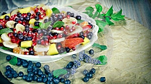 Freshly prepared healthy fruit salad