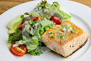 Salmon With A Zucchini Salad & Lemon-Caper Vinaigrette Dish