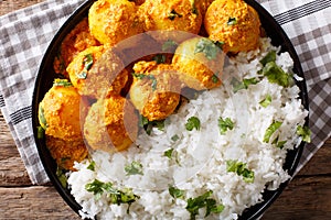 Freshly prepared spicy potato curry or Hot and spicy Dum aloo wi