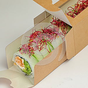 Freshly Prepared Sushi Box With Delicious Sushi Rolls