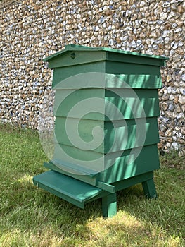 A freshly restored and painted WBC hive. Beekeeping
