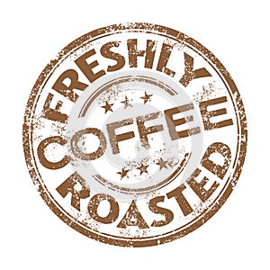 Freshly roasted coffee rubber stamp