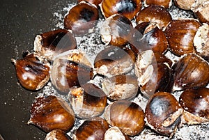 Freshly roasting chestnut