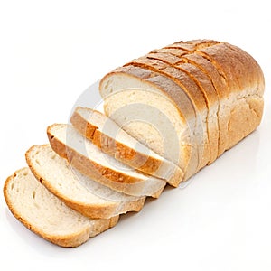Sliced bread isolated on white background photo