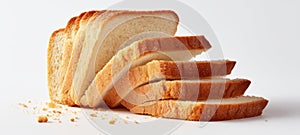 The freshly sliced bread loaf showcasing its soft, inviting texture and crust. AI generated image