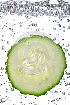 Freshly sliced cucumber