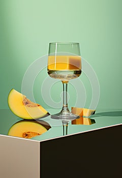 Freshly Squeezed Orange Juice in a Glass with a Slice of Orange